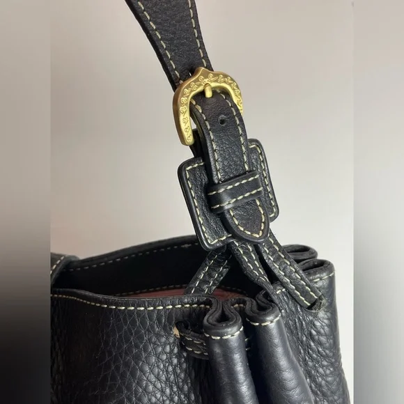 Dooney & Bourke Marchesa black pebbled leather medium gathered bag - Picture 8 of 15